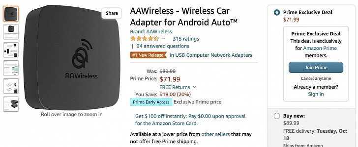 AAWireless' new price on Amazon