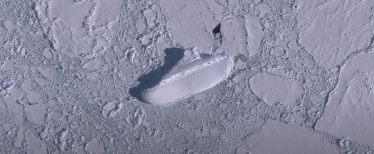 The outline of the mysterious superyacht allegedly hidden in Antarctica