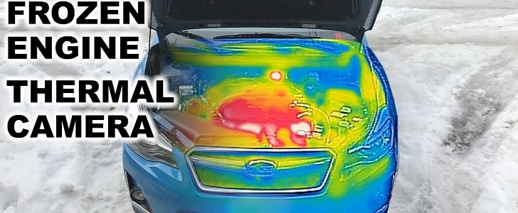 Thermal Camera Shows How Subaru Engine Heats Up