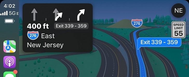 Apple Maps navigation on CarPlay
