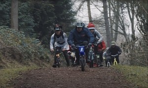 These Guys Ripping Trails on Children's Bikes Is Painfully Funny and Addictive