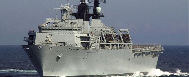 HMS Bulwark is a Royal Navy amphibious warship that's been in service since 2001