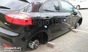 Thieves Take Wheels from Five Kias at a Dealership in the Netherlands