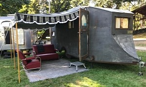 This 100-Year-Old Wooden "Rhinoceros" Is a Functional Homemade Travel Trailer