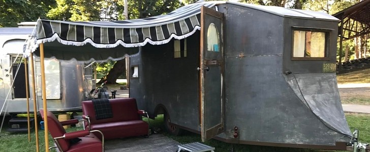 This 100-Year-Old Wooden "Rhinoceros" Is a Functional Homemade Travel Trailer