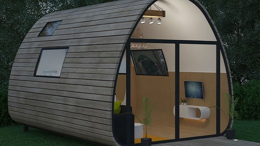 The Dome is a futuristic-looking tiny home with luxury amenities