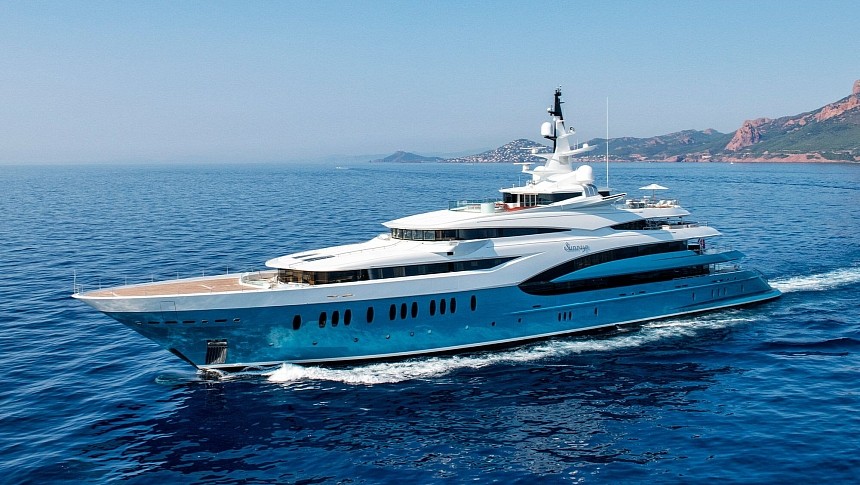 Sunrays is a 2010 Oceanco superyacht with a distinctive teal blue hull