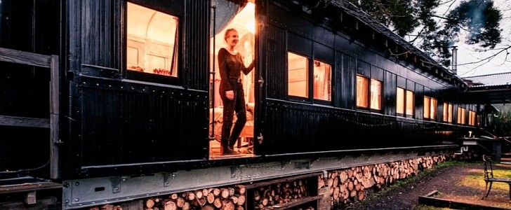 The Steam is a 1926 rail car converted into an ultra-elegant tiny house 