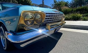 This 1962 Chevrolet Impala Sports 24 Karat Gold Parts, a Little Surprise Under the Hood
