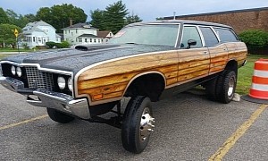 This 1972 Ford Country Squire on Dually Wheels Both Confuses and Excites Us
