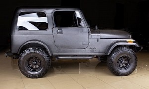 This 1986 Jeep CJ-7 Sports Line-X Paint Job, V8 Engine With Aluminum Heads