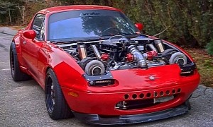 This 1990 Mazda MX-5 Miata With a Twin-Turbo V8 Swap Is One Sweet Project Car