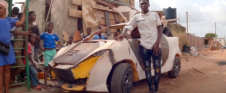 Kelvin built his own car out of scrap metal, for less than $200 because he couldn't afford a real one