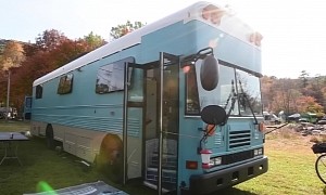 This 2005 Blue Bird Bus Has Been Converted Into a Lovely Off-Grid Motorhome