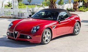 This 2009 Alfa Romeo 8C Spider Is Up for Grabs With Only 2,100 Miles on the Clock