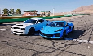 This 2023 Corvette Z06 Simply Smokes the Dodge Demon in a Drag Race