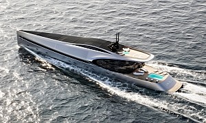 This 233-Foot Luxury Superyacht Concept Looks as Sharp as a Knife