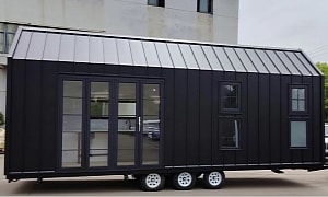 This 26-ft Tiny Home With Industrial Outside Look Reveals a Light-Filled, Modern Interior