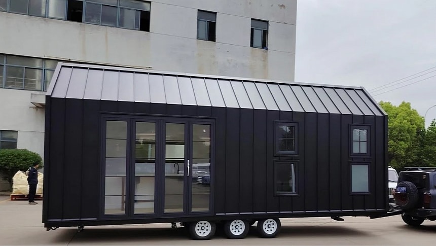 This 26-ft Tiny Home With Industrial Outside Look Reveals a Light-Filled, Modern Interior
