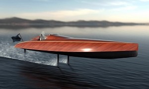 This 35-Foot Electric Foiling Yacht Blends Cutting-Edge Tech With Retro Styling
