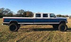 This 6-Door 1992 Ford F-350 with an 11-foot Extended Bed Is Up for Sale