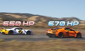 This All-American Showdown Between the Corvette Z06 and Ford GT Looks Like an Action Movie