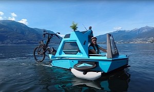 This Amphibious Vehicle Is Unbounded, Serves as a Camper, E-Trike, and E-Boat All in One