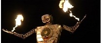 This Awesome Flame-Throwing, 30-Foot Tall Robot Is Made From Airplane Parts