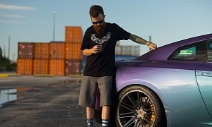This Bearded Man Has a RWD Nissan GT-R with Color Flip Paint