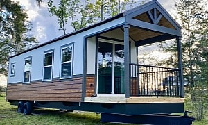 This Beautiful Single-Story Tiny Home Boasts a Functional Railroad-Style Layout