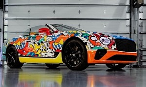 This Bentley Continental GTC Got the Colorful Britto Treatment for Artist's Birthday
