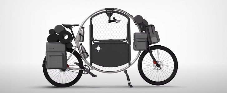 Meet Cercle: a bike with an incorporated bed-chair-lounger-table frame that functions as a home on wheels