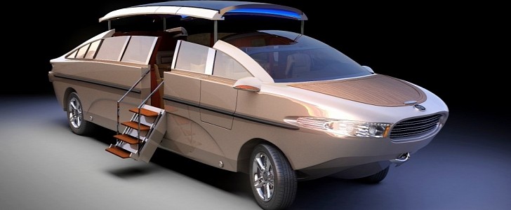 The Limousine Tender 33 is the world's first luxurious amphibious limousine