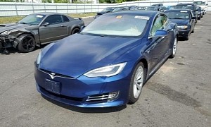 You Wouldn't Think This Auctioned Off Blue Tesla Model S Has Went Through a Fire
