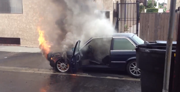 BMW E30 3 Series on Fire