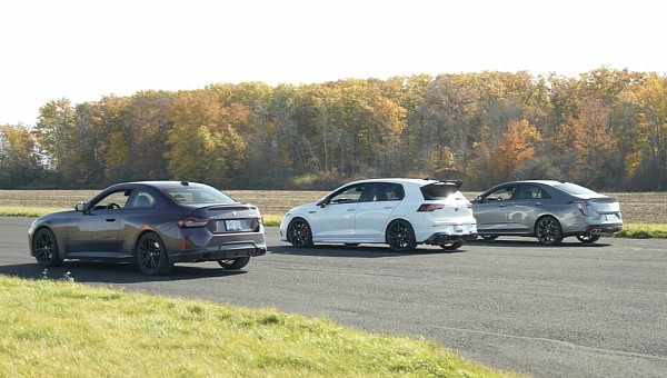 This BMW M240i Simply Annihilates a Golf R and a Caddy CT4-V in a Drag Race