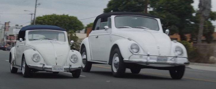 The Huge Bug and the little sibling that inspired it, the VW Beetle