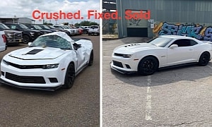 This Chevy Camaro Was Crushed, Fixed, and Sold. Now, It Looks As Good as New