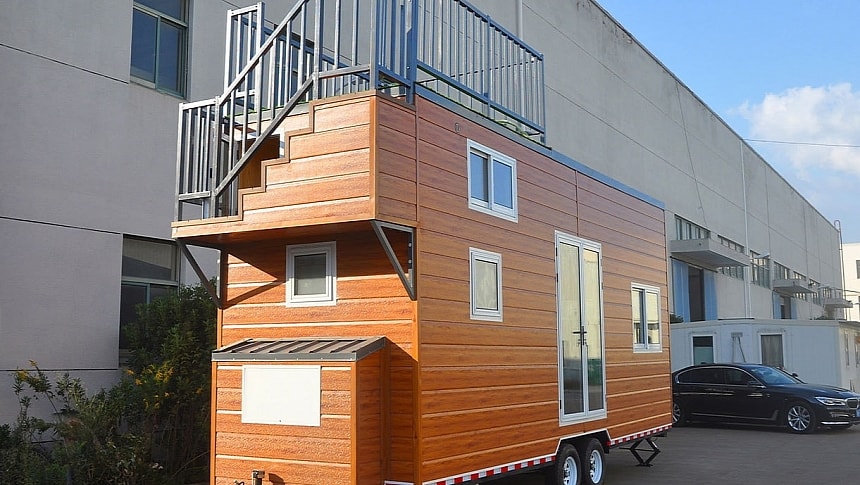 The Orlando tiny house features a spectacular rooftop terrace