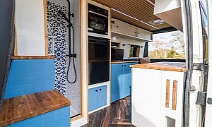 This Coastal-Inspired Camper Van Reveals a Relaxed Interior With Premium Amenities