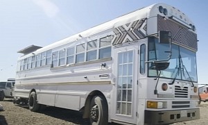 This Couple Self-Converted a School Bus Into a Homey Motorhome With a Baby Bedroom