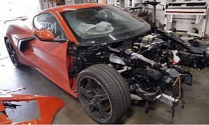 This Crashed C8 Corvette May Be Badly Damaged, But It’s Not Impossible To Fix