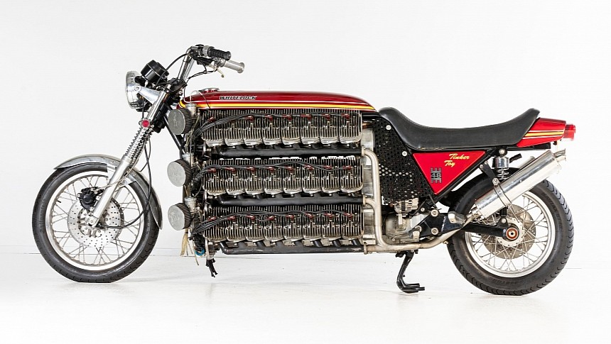 48-cylinder Whitelock Tinker Toy motorcycle