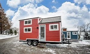 This Custom-Designed Getaway Tiny House Is a Vision in White and Red