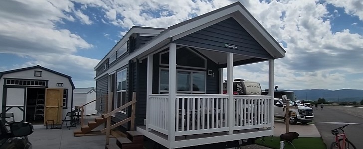 Custom tiny home with spacious front covered porch