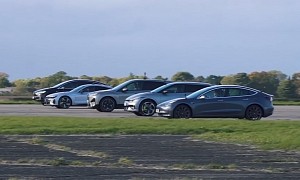 EV-Only Battle: Tesla Model 3 vs. Model X vs. Audi RS e-tron GT vs. BMW iX vs. Kia EV6 GT