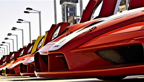 Ferrari FXX lineup close-up