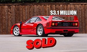 This Ferrari F40 Went From 0 to $1 Mil in Less Than 2 Seconds and Then Sold for $3.1 Mil.