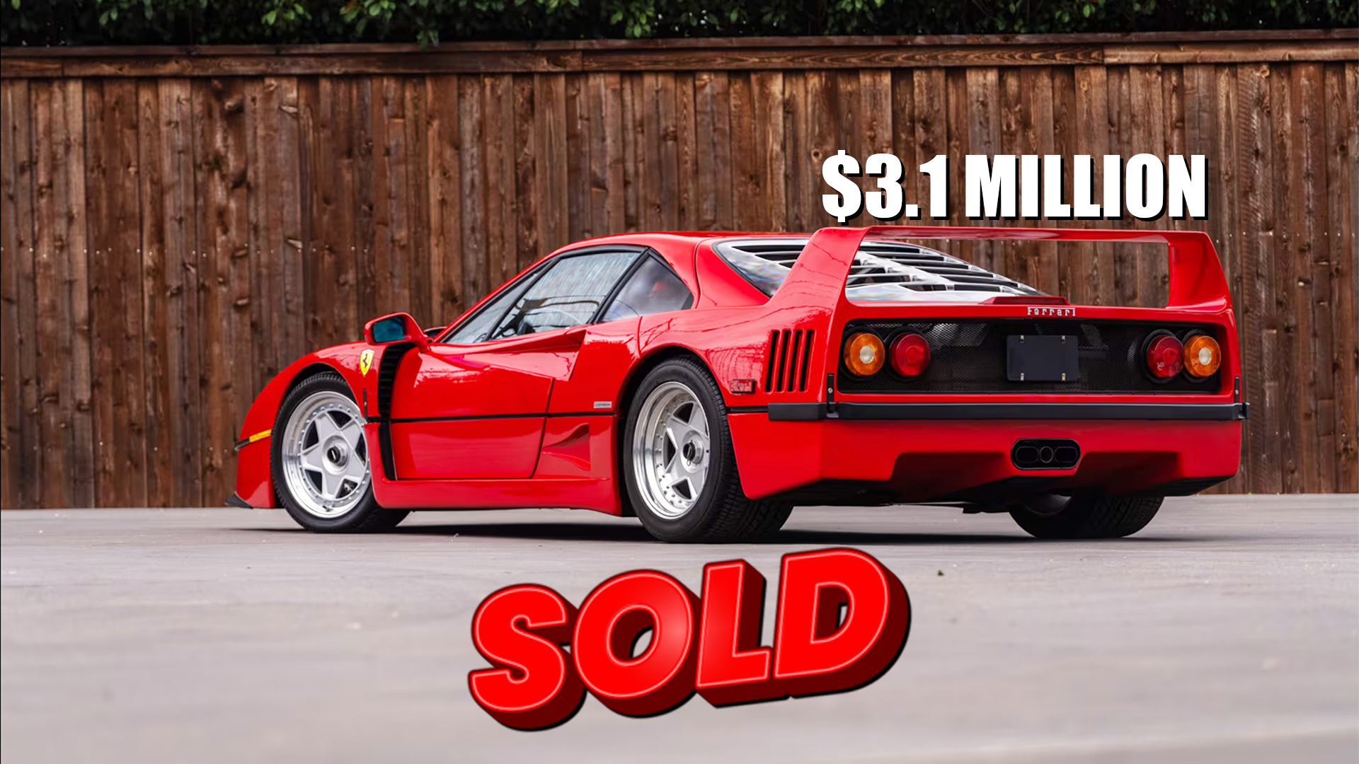 This Ferrari F40 Went From 0 to $1 Mil in Less Than 2 Seconds and Then Sold  for $3.1 Mil. - autoevolution