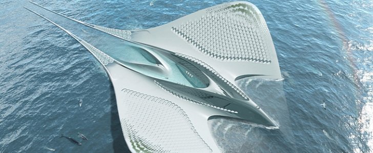  Floating City Concept Shaped Like a Manta Ray 